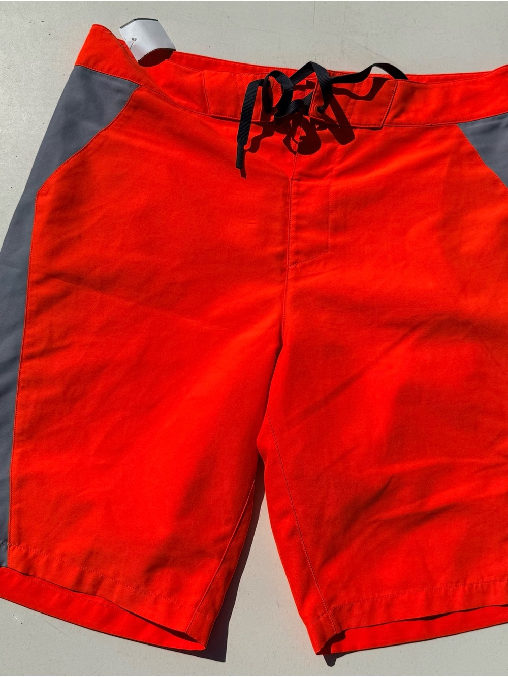 Kids Red Swim/Board Shorts with Gray Panels